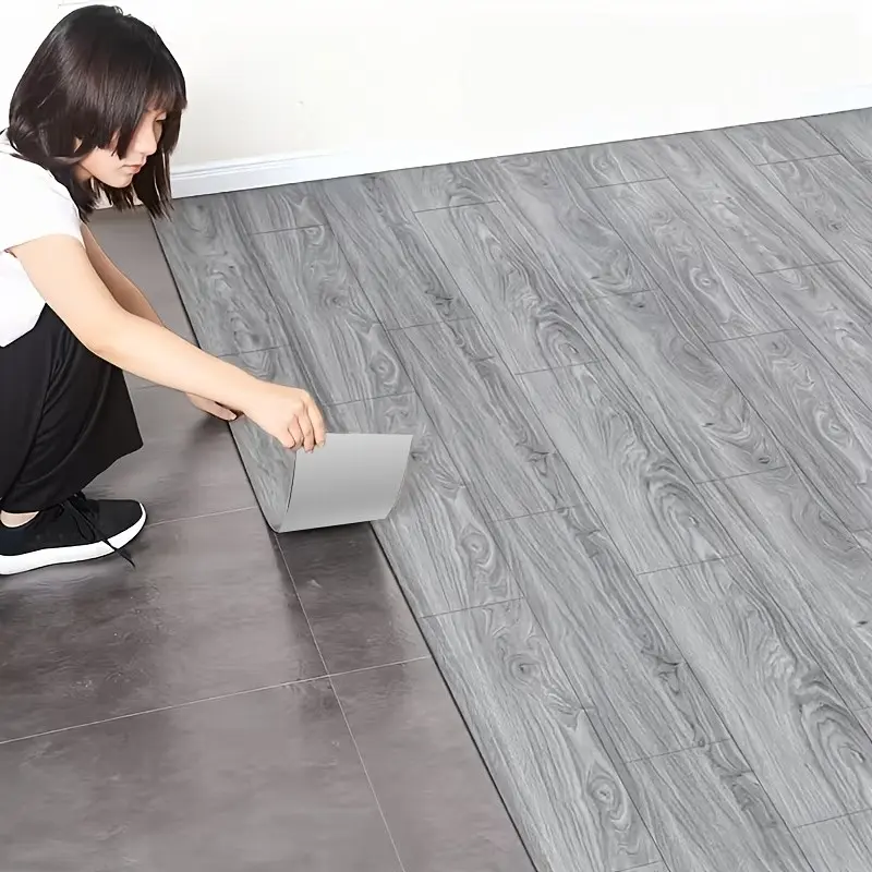 26pcs Self-Adhesive Wood Grain Pattern Floor Stickers Tiles, Vintage Waterproof Flooring, Easy Application, Peel & Stick, Suitable for Bedroom, Living Room, Bathroom