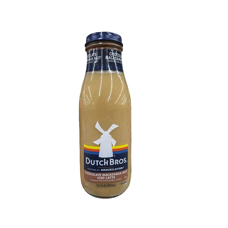 Dutch Bros Chocolate Macadamia Nut Iced Latte- 1 Glass Bottle (13.7 Oz)
