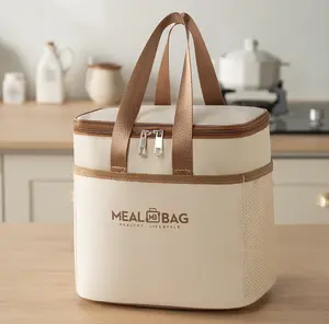 Insulated Meal Prep Lunch Bag,Tote for Gym & Fitness, Reusable Cooler Bag for Prepped Meals