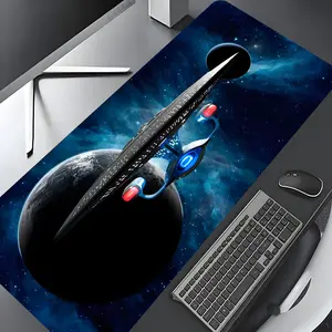 Starship Design Pattern Mouse Pad, Large Game Mouse Pad, Aesthetic Desktop Decoration Protective Pad, Rubber Pad, Desk Accessories, Non-slip Lock Edge Work Pad