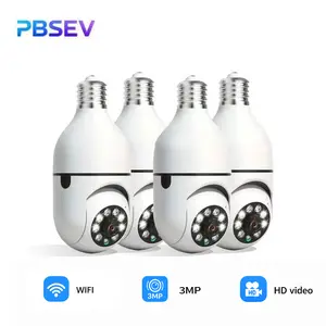 PBSEV 4pcs 3MP 360° Security Camera for Home-Target Camera Security WiFi Easy Install Wireless Audio Monitoring Protection PTZ Socket Installation Local, Full Color Night Vision, Human Motion Detection, 2-Way Audio, Remote App Control, 2.4G WiFi Not 5G