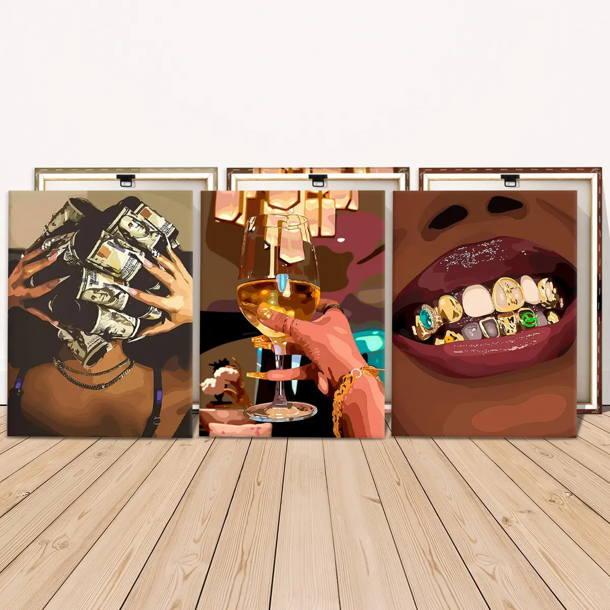 3 count wooden frame canvas, luxury female figure poster, Fashion female decorative art, exquisite mural, fashion bedroom decoration, Modern home Decoration, living room and corridor wall Decoration, HD, waterproof, art 3 count wooden frame canvas, luxury female figure poster, Fashion female decorative art, exquisite mural, fashion bedroom decoration, Modern home Decoration, living room and corridor wall Decoration, HD, waterproof, art