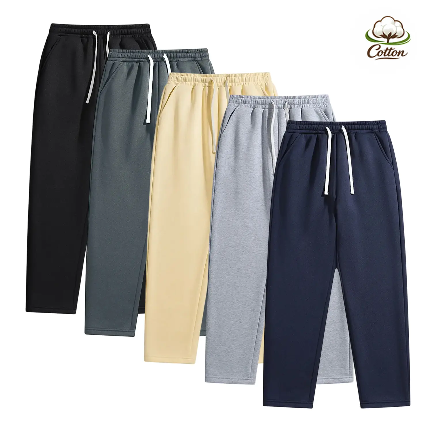 Men’s solid-color lightweight casual sweatpants/joggers—cotton joggers that are light, breathable, and suitable for all seasons; unisex; a must-have gift for husbands.