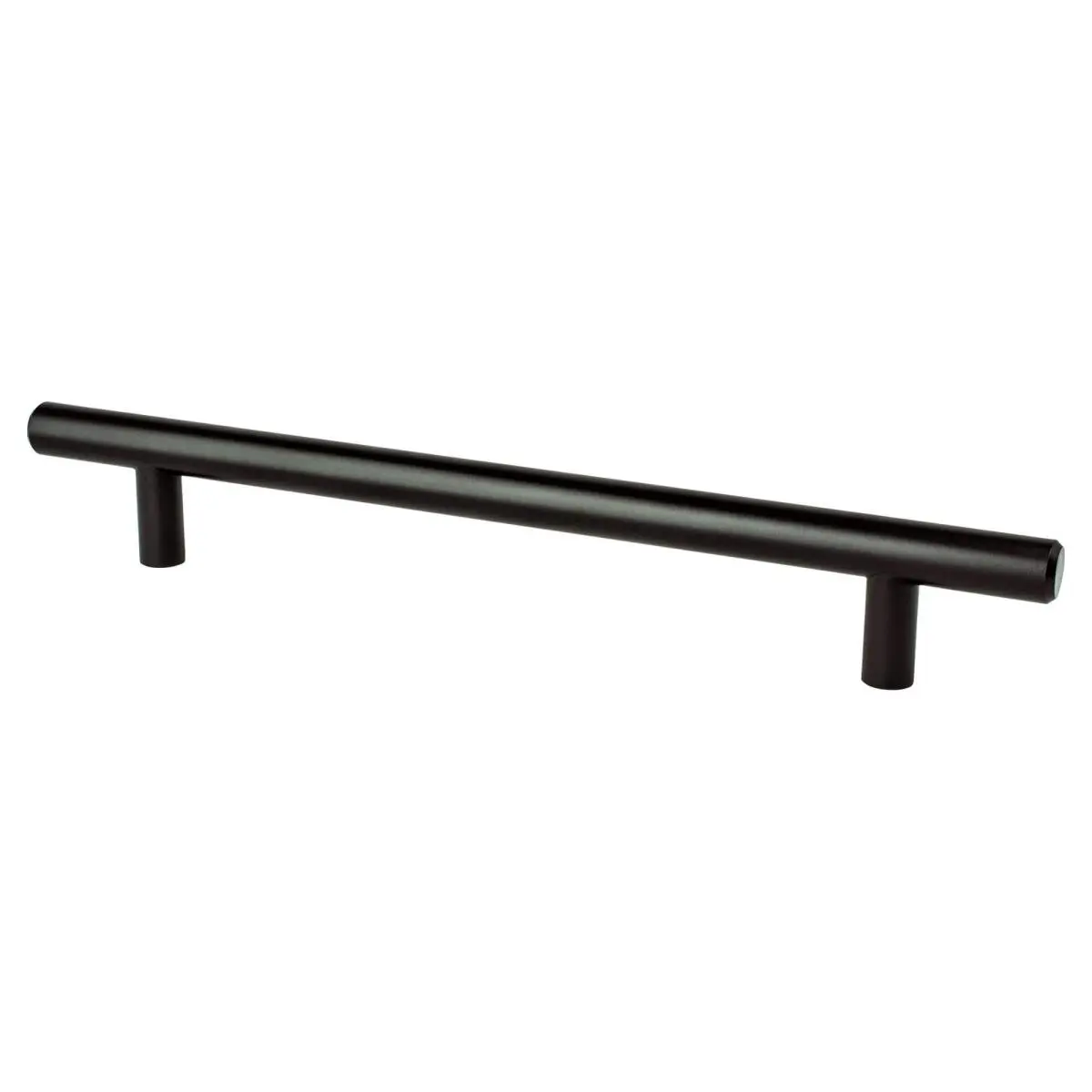 Berenson Tempo Bar-Type Bath Pull Handle - 160 mm Center-to-Center, 8.6875 in & 0.375 in (3/8 in) Base Size, 8.6875 in & 0.5 in Compatibility, Black, Smooth Surface, Transitional Design, Functional Decorative Door Hardware