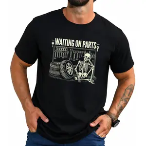 Waiting on Parts Skeleton Car Repair Mechanic Technician T-Shirt