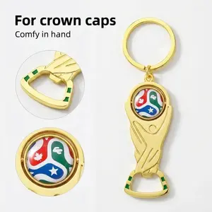 World Cup Trophy Shaped Keychain Bottle Opener with Mini Soccer Ball Collectible Sports Souvenir,Functional Bar Accessory  Unique Gift Idea for Soccer Fans, Men, Dad, Boyfriend