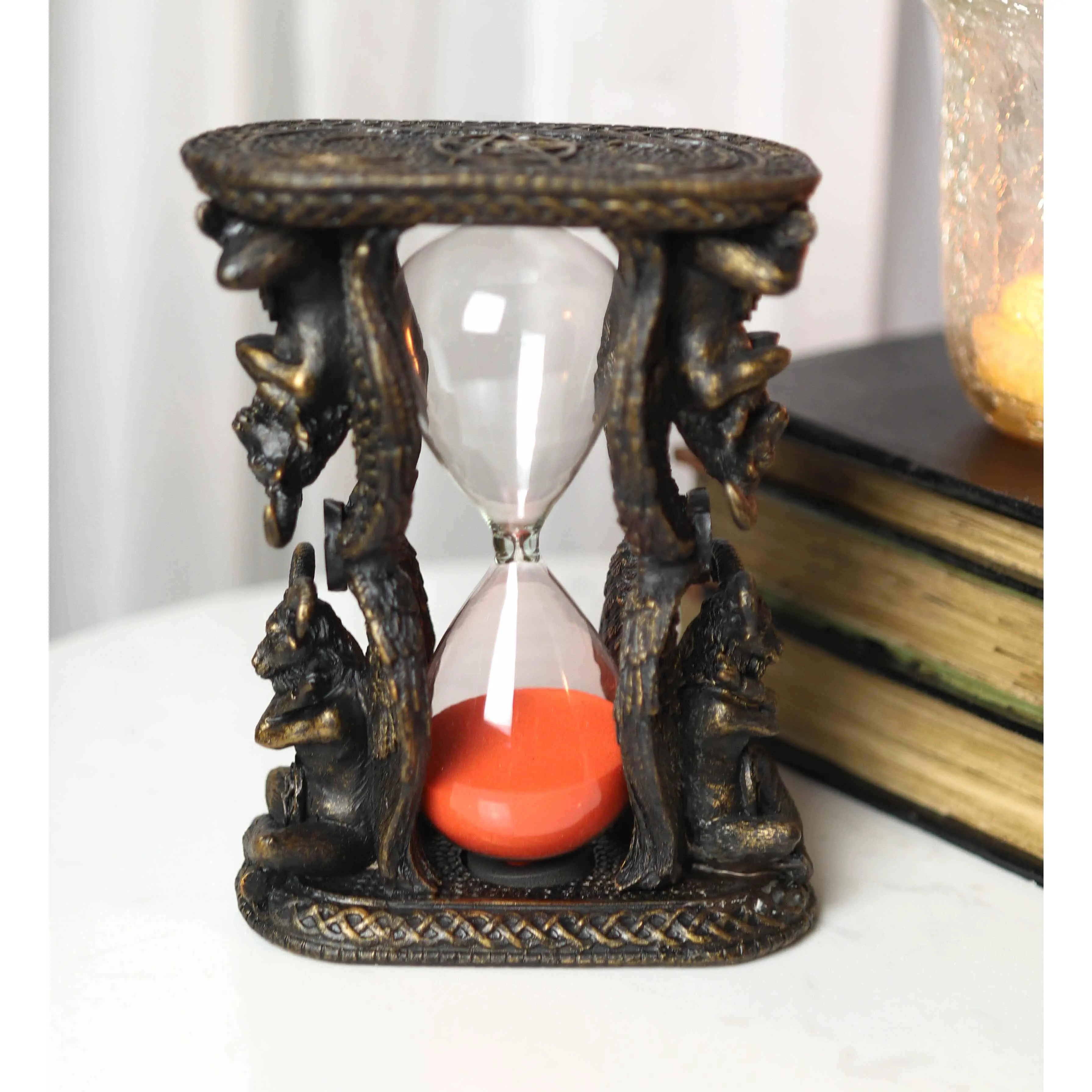Sabbatic Goat of Mendes Winged Baphomet Invertible Sand Timer Statue