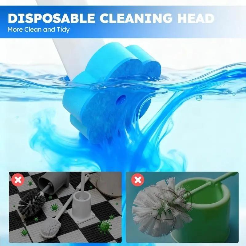 One-Use Toilet Cleaning Set, Toilet Wand, Includes 54 Replacement Brush Heads, Wall-Mounted Sink Cleaner System, Bathtub Drain Cover, Urinal Holder