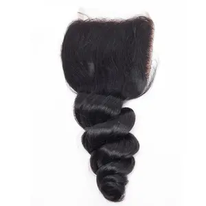 Transparent 5x5 loose wave closure