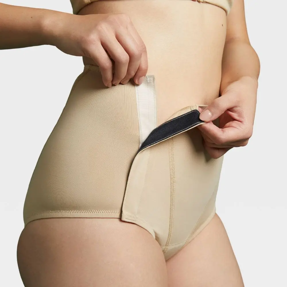 Slick Chicks Women's Adaptive Incontinence Briefs, High Rise Garment with Side Hooks for an Adjustable Fit, Lightweight Nylon Spandex