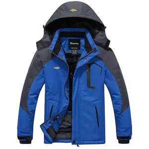 Men's Mountain Waterproof Ski Jacket Windproof Rain Jacket Winter Warm Hooded Coat