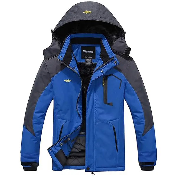 Men's Mountain Waterproof Ski Jacket Windproof Rain Jacket Winter Warm Hooded Coat