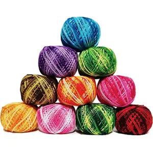 Crochet Thread Cotton Yarn Balls Size 8 10 Balls 10 Grams Each Ball Total 100 Grams of Pearl Cotton Thread for Crocheting Cross Stitch Needlepoint Hand Embroidery (Shaded Symphony)