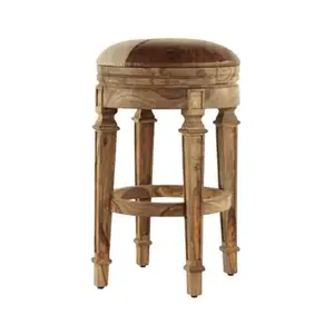 Wood & Leather Bar Stools