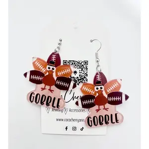 Turkey Football Earrings