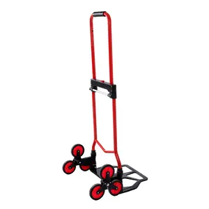 dealsforyoudays Stair Climbing Hand Truck 330lb/440lb Heavy Duty Dolly Cart for Stairs，Thickened Upgraded Steel Tube Folding Stair Climbing Trolley with Six Wheels and Telescoping Handle, Red