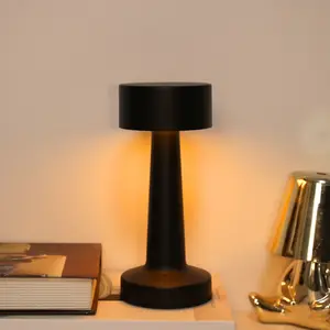 Modern Metal Desk Lamp with USB Rechargeable LED, Adjustable 3 Color Lighting, Ideal for Bar, Living Room, Study Area, Bedroom, Dormitory, Nightstand Lamp