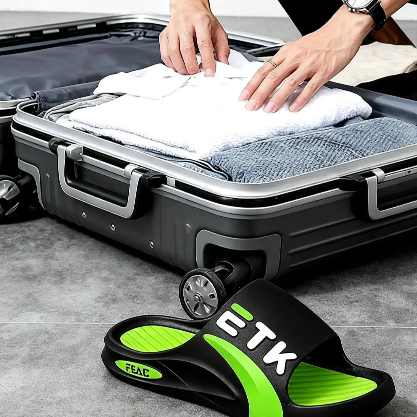 Letter TK fashion slippers, men's outdoor sandals and slippers, beach indoor application
