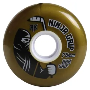 Rink Rat Roller Hockey Wheels Rinkster Ninja Grip 76mm XXX Grip Gold (Single)