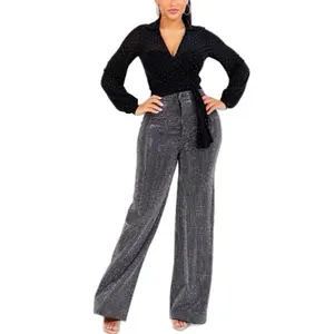 Mabel Top- SHEER-RHINESTONE KNOT FRONT CROP BLOUSE  Solid & Sheer fabric with rhinestone embellished Front knot tie Fashion cropped top Plunging V-neck open front line Collared neck detail Fabric Contents: 95% POLYESTER / 5% SPANDEX