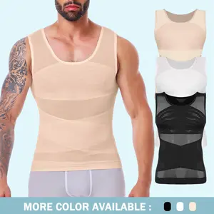 CATTIBOR Men Body Shaper Compression Vest Shapewear,Men Comfortable Mesh Sport Vest Body Shaper Tank Top,Men Shaping Shirts Mesh Sleeveless Shirts For Running Gym Fitness Tank Tops Underwear Menswear & Boys Underwear