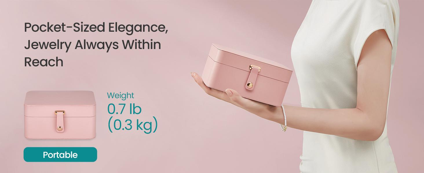 SONGMICS GISELLA Collection Compact Portable Travel Jewelry Organizer Storage, Elegant Touch Premium Velvet 2-Layer Accessories Box with Shiny Metal Hardware, 5 Necklace Hooks, Bottom Bracelet Compartment, 0.7 lb, 4.6"d x 6.3"w x 3"h, for Business Use, Bo SONGMICS GISELLA Collection Compact Portable Travel Jewelry Organizer Storage, Elegant Touch Premium Velvet 2-Layer Accessories Box with Shiny Metal Hardware, 5 Necklace Hooks, Bottom Bracelet Compartment, 0.7 lb, 4.6"d x 6.3"w x 3"h, for Business Use, Bo