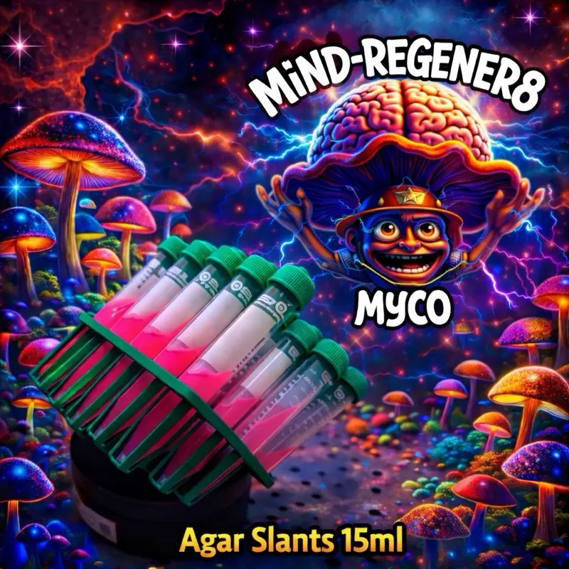 Mycology Agar Slants, 25 Pack of 15ml Slants for Long-Term Storage