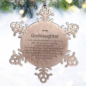 Motivational Goddaughter Snowflake Ornament- I can promise to love you for the rest of mine Christmas Birthday Gifts