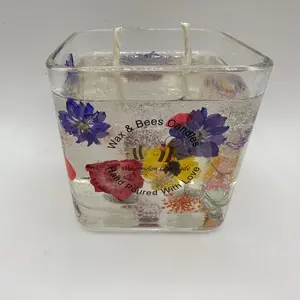 Floral Jelly Candle with Watermelon Lemonade Scent - Hand-Poured Home Decor Ornaments - 10 oz - Gift, Aroma