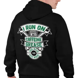 I RUN ON CAFFEINE GREASE LOUD MUSIC Hoodie