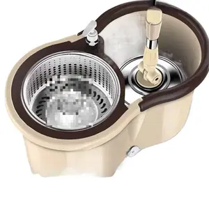 Household stainless steel rotating mop bucket, equipped with detachable wet and dry mop heads, for efficient cleaning and easy storage spin Grill Cookware Scrubber air broom and dustpan Dual-Surface Pet Hair Remover air broom for pet hair thai scraper Set