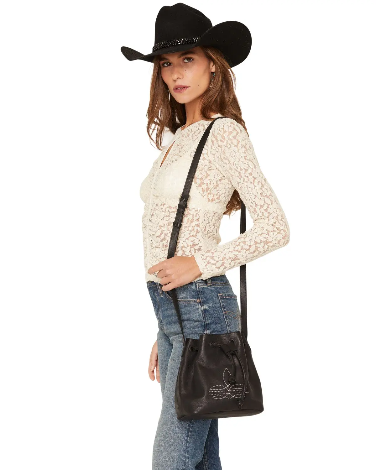 Shyanne Women's Women'S Boottitch Crossbody Bucket Bag - Safa26hb6-Blk