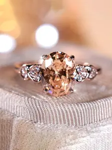1 PC Romantic Cubic Zirconia Pave Engagement Ring For Women For Valentine's Day Gift Wedding Anniversary Party Jewelry