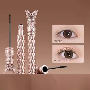 Gecomo Voluminous Mascara Hypoallergenic Waterproof Long-Lasting Smudgeproof Fine Brush Eyelash Primer Setting Gel All Day No Collapsing Rainy Season Safe