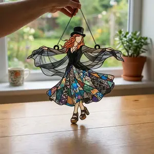 Fleetwood Mac Rumours Stevie Nicks Acrylic Suncatcher, Rhiannon Witch Coven Landslide Suncatcher, Colorful Light Catcher, Music Home Décor, Gift For Fans, Queen of Rock Acrylic Hanging Suncatchers