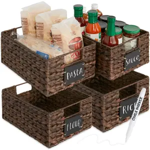 Best Choice Products Set of Woven Water Hyacinth Baskets Best Choice Products Set of Woven Water Hyacinth Baskets