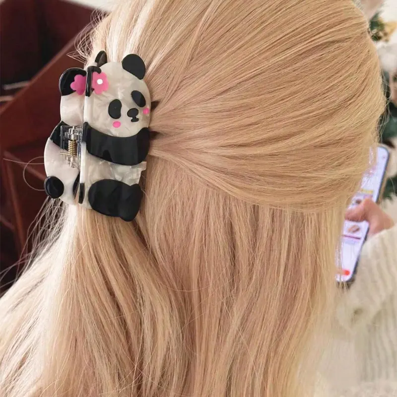 Cute Panda Design Hair Claw, Super Cute Clips, Fashionable Hair Accessories for Women & Girls, Casual Versatile Hair Accessories for Daily Wear, Clip In Claw, Hair Style Accessory