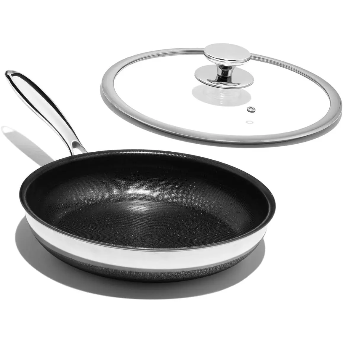 Nonstick Frying Pan Set - 8" Titanium Ceramic Skillet with Lid, Stay-Cool Handle,, PTFE, PFOA-Free, , Dishwasher & Oven Safe, Compatible with  Cooktops