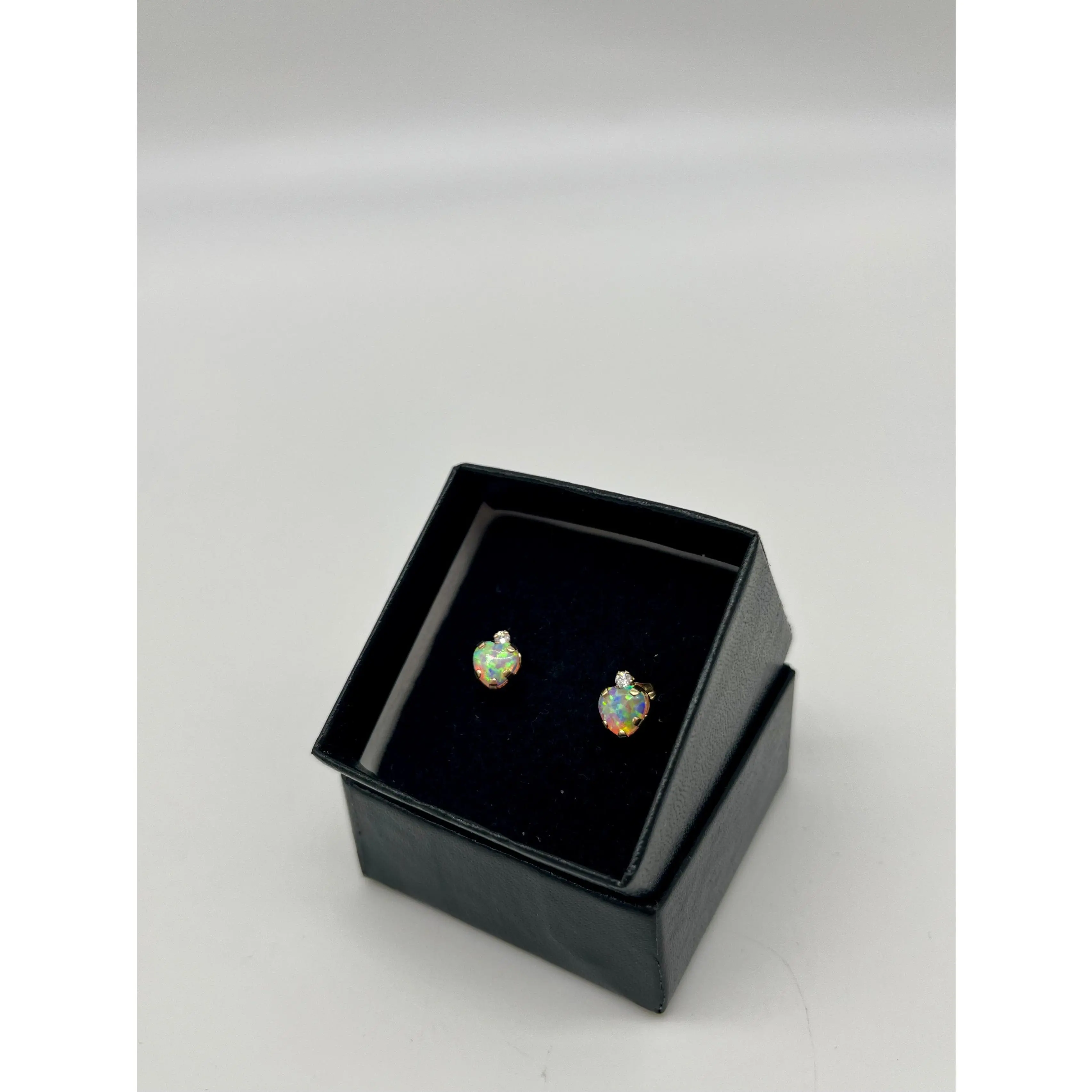 Pink Opal and Diamond Earrings, 1 CTW 10K Gold