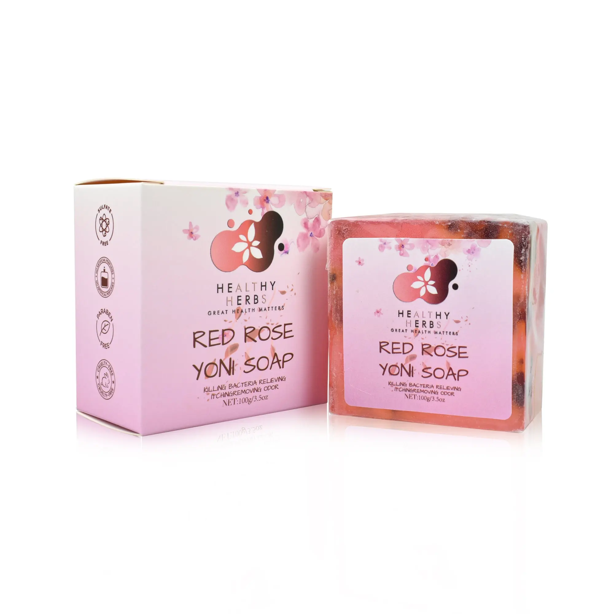 Yoni SOAP Red or White Rose Feminine Care  – 100% Natural Soap Bar  | Gentle Organic Herbal Intimate Cleansers for Women | Daily pH Balance, Odor Control, Cleansing & Moisturizing Care | Rose, Aloe, Tea Tree | Women-Owned, Vegan, Non-Toxic