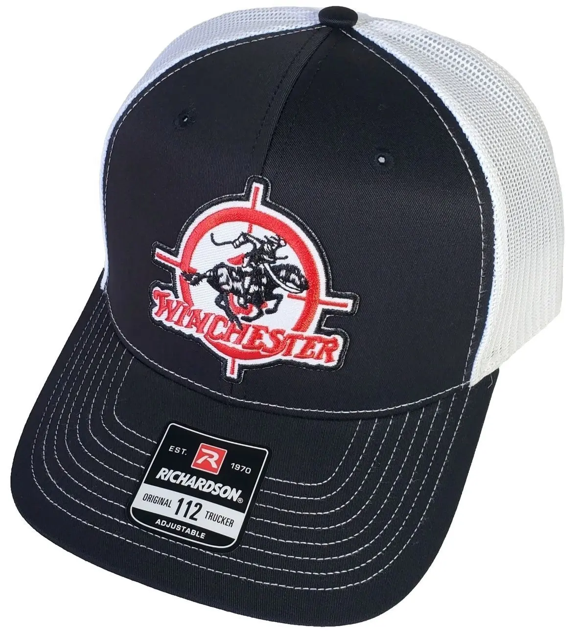 Winchester Embroidered Patch on Richardson 112 Trucker Hat Snapback