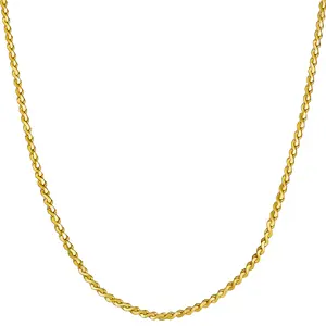 LIFETIME JEWELRY 1.4mm Serpentine Chain Necklace for Women & Men 24k Gold Plated (16 inches, Gold)