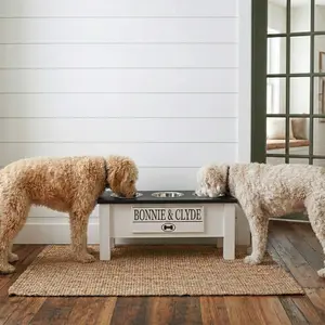 Personalized 3 Bowl Elevated Dog Feeder