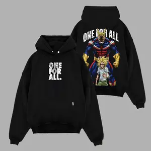 All Might My Hero Academia T-Shirt Oversize Unisex Heavy Cotton Vintage Washed Double Printed Anime Manga Graphic Tee Toshinori Yagi One For All Japanese Retro Streetwear Menswear Womenswear Top