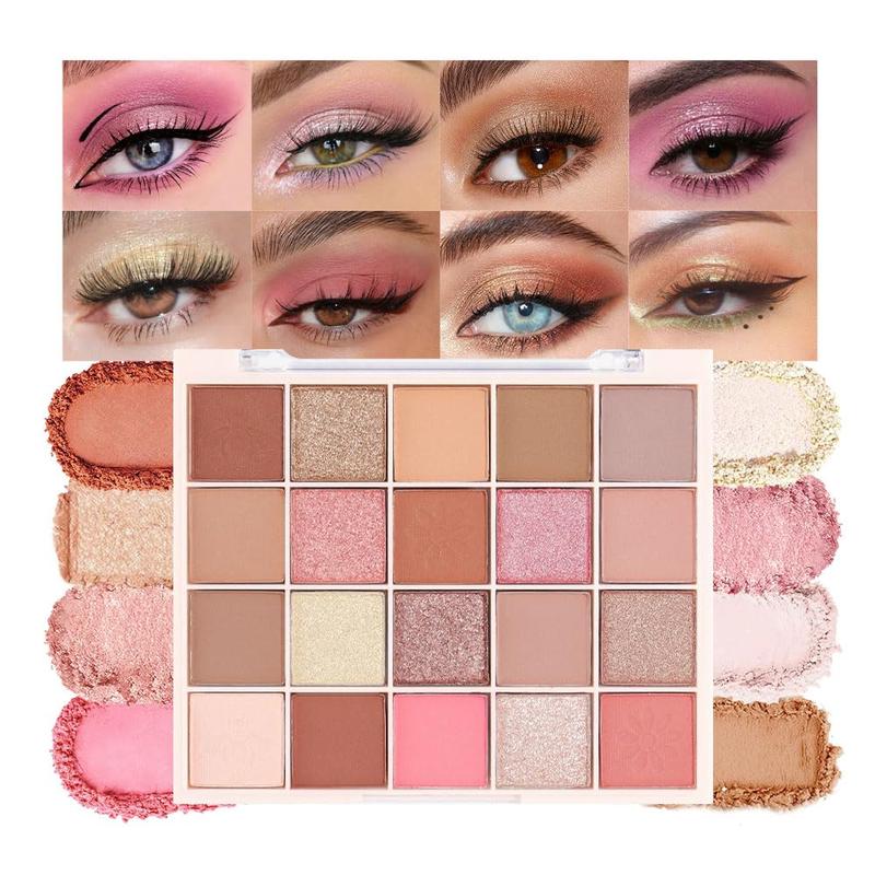 Nude Pink Gold Brown Basics Eyeshadow Palette,Matte Nude Neutral Naked Eye Shadow Makeup,Highly Pigmented Long Lasting Waterproof Ultra-Blendable,Great for Travel Gift Kit