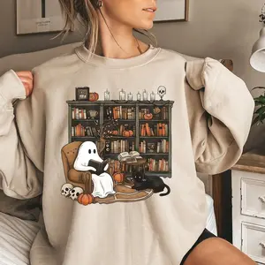 Ghost Reading Sweatshirt, Ghost Book Shirt, Ghosts Reading Books Sweater, Funny Ghost Sweatshirt, Reading Ghost Sweater Unisex, Halloween Book Hoodie, Library Ghost Sweatshirt