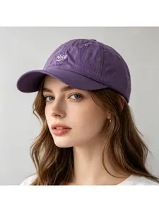 Korean ins small clear letters embroidered plaid quick-drying baseball cap for women spring and summer thin fashion new peaked cap Stylish Hat Polyester Cap