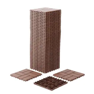 Plastic Interlocking Deck Tiles,44 Pack Patio Deck Tiles,12"x12" Square Waterproof Outdoor All Weather Use, Pp Material Rigid