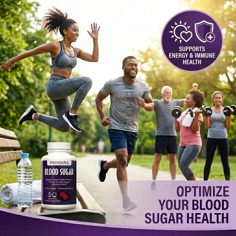 Peremis Support Gummies 60 Day Supply 470mg Per Serving Vegan Non-GMO Gluten-Free Supports Wellness Immune Function Plant-Powered