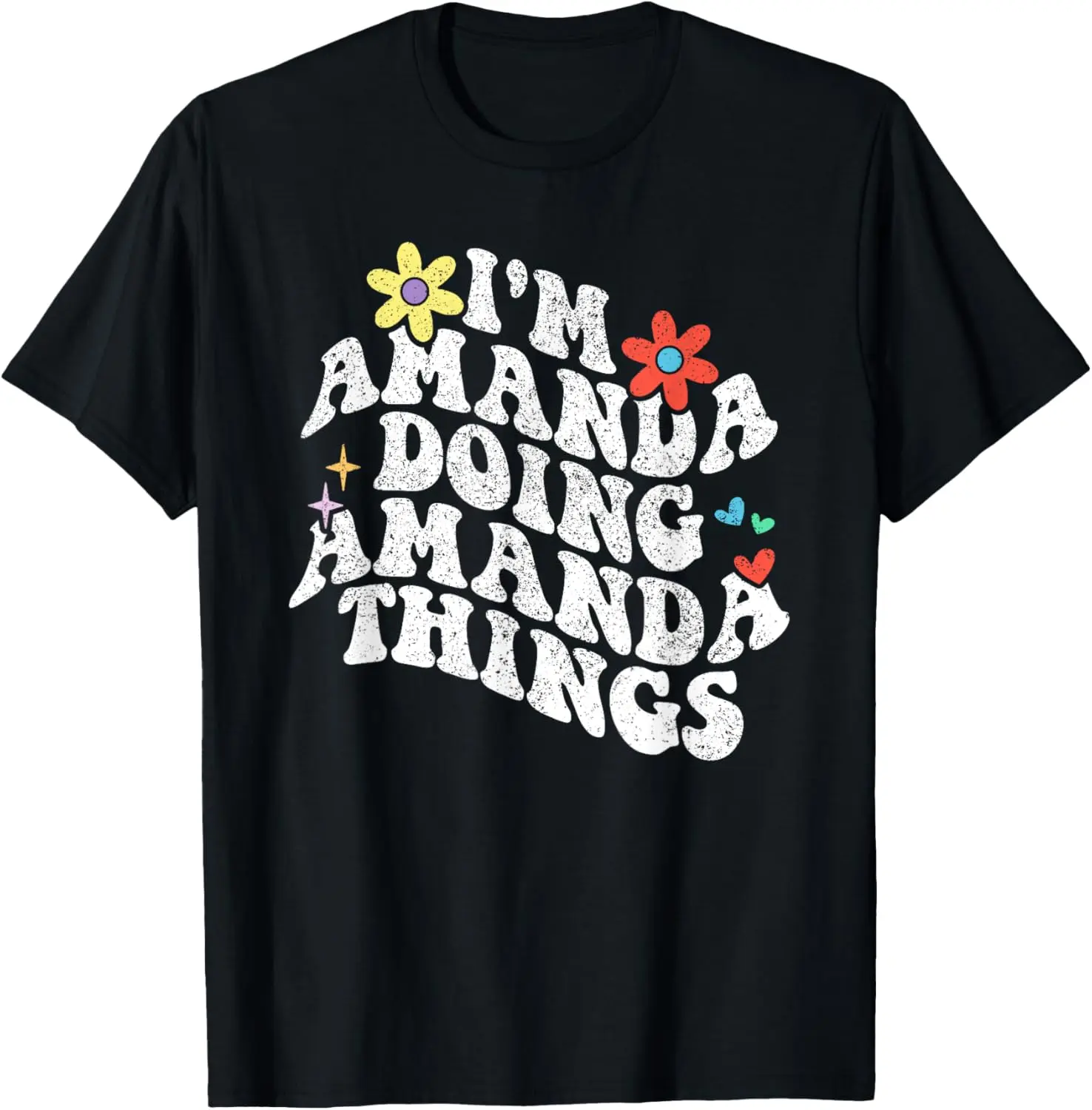 Retro Groovy Im Amanda Doing Amanda Things Funny Mothers Day T-Shirt